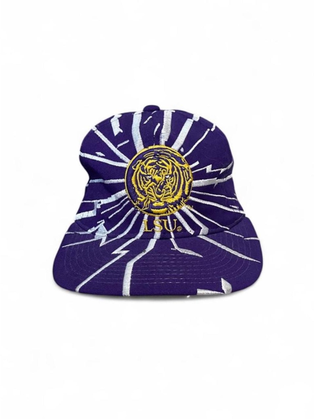 RARE Vintage 90s Starter Collision LSU Tigers Shatter Snapback Hat Cap